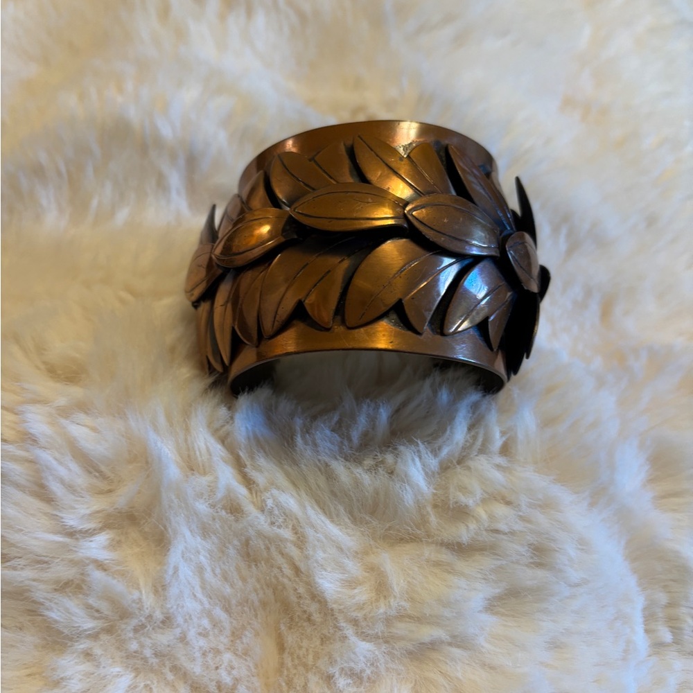 Bronze Leaf Cuff Bracelet